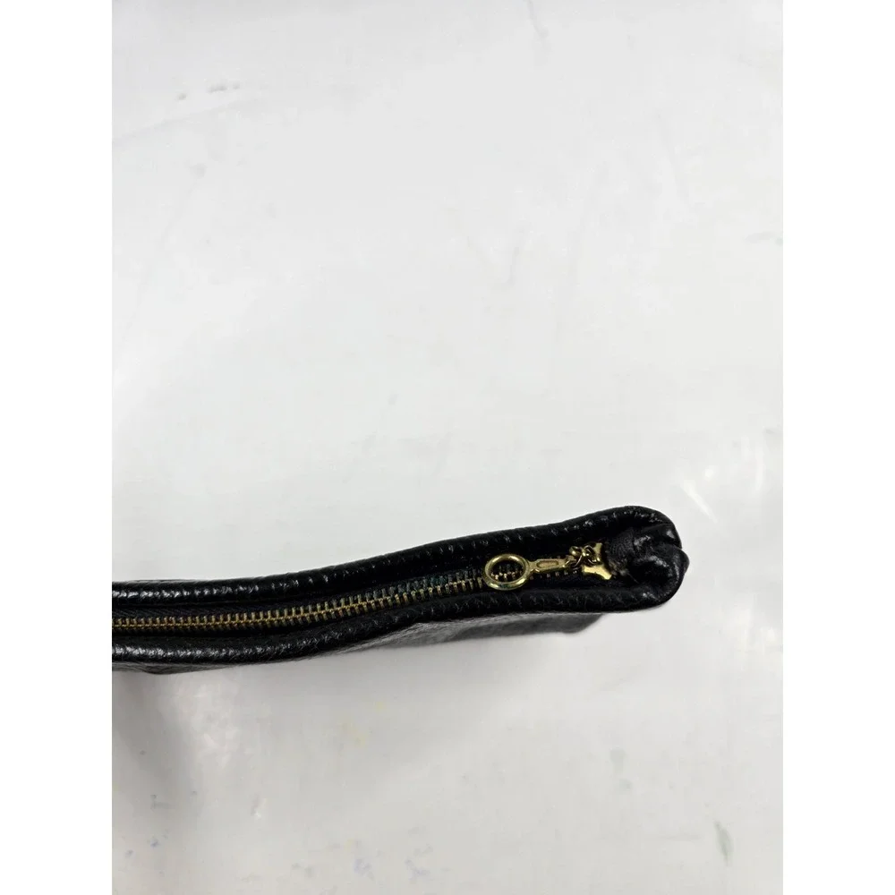 Women's Pebble Grain Continental‎ Clutch Wallet Black Vintage Hong Kong Cocktail